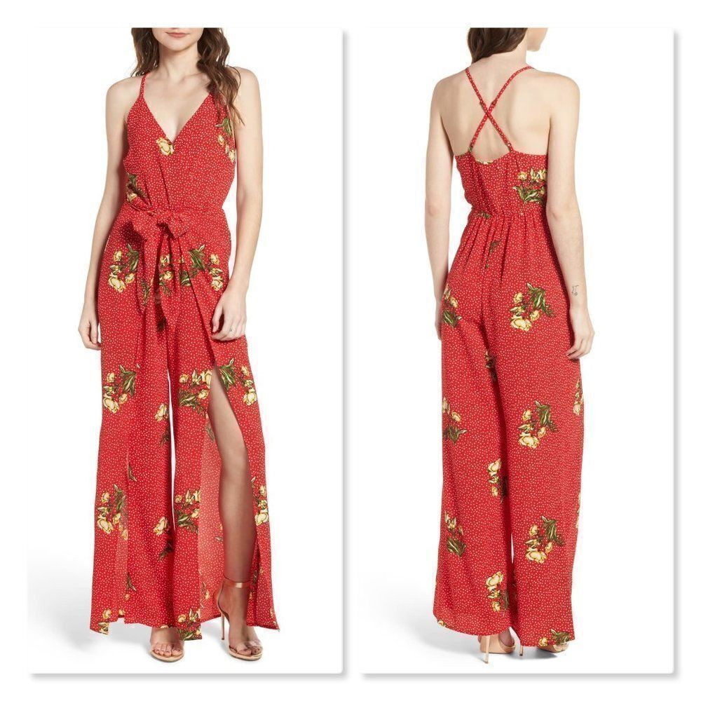 NEW Socialite Wrap Jumpsuit w/ Leg Slits sz XL